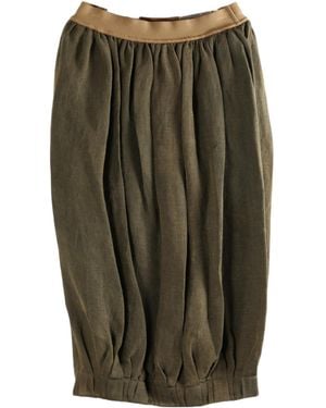 Uma Wang Elastic Waist Midi Skirt - Green