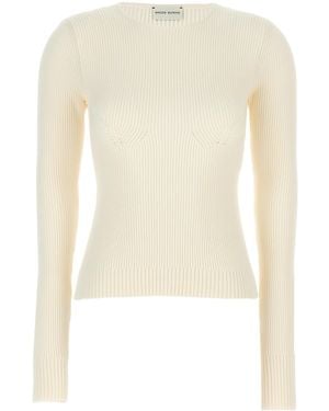 Magda Butrym Sculpted Rib Knit Top - White