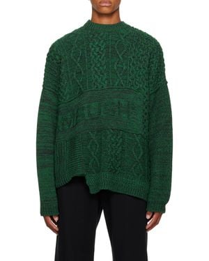 Ambush Patchwork Knitted Jumper - Green