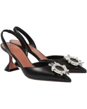 AMINA MUADDI Leather Slingback Court Shoes - Black