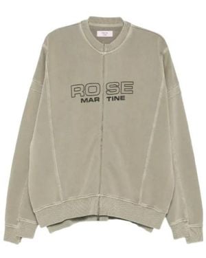 Martine Rose Logo-Print Zip-Up Sweatshirt - Grey