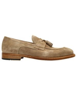 Eleventy Tassel-Detail Suede Loafers - Brown
