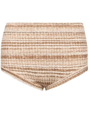 Moncler Striped Mini Shorts - Natural