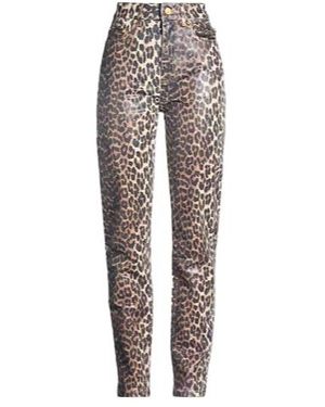Ganni Leopard Print Jeans - Grey