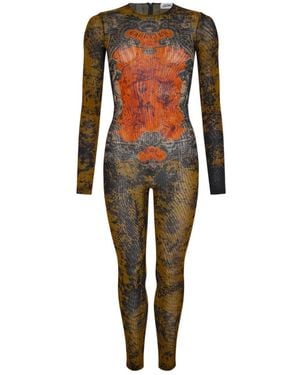 Jean Paul Gaultier Printed Jumpsuit - Brown
