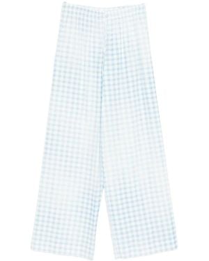 Ermanno Scervino Straight-Leg Checked Pants - White