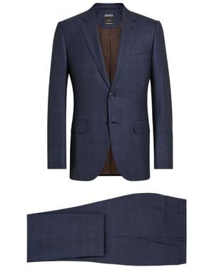 ZEGNA Centoventimila Single-Breasted Suit - Blue