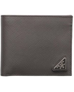 Prada Saffiano Leather Wallet - Gray