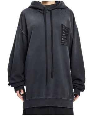 Ann Demeulemeester Cotton Drawstring Hoodie - Grey
