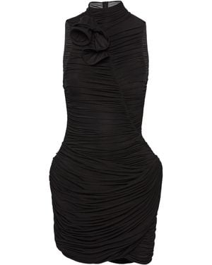 Magda Butrym Ruched Floral Mini Dress - Black