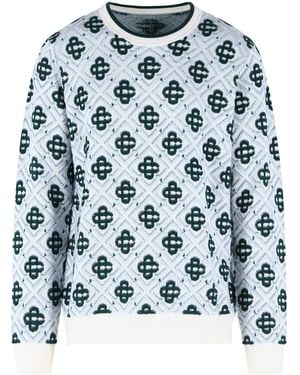 CASABLANCA 'Monogram' Multi Wool Sweater - Blue
