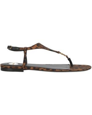 Saint Laurent Slingback Thong Sandals - Brown