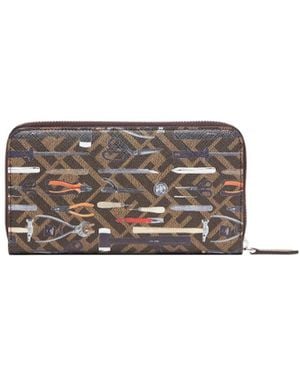 Fendi Tool-Print Wallet - White