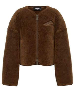 DSquared² Icon Logo Fleece Jacket - Brown