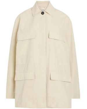 TOTEME Drawstring Cotton-Blend Poplin Jacket - Natural
