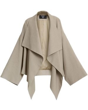 Balmain Asymmetric Hem Loose Gabardine Jacket - Natural