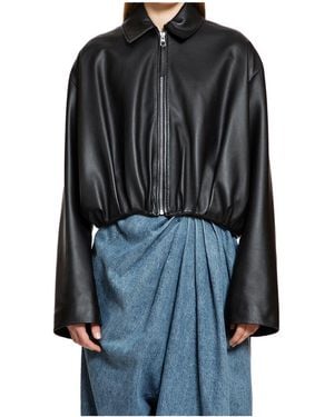 Loewe Draped Leather Jacket - Black