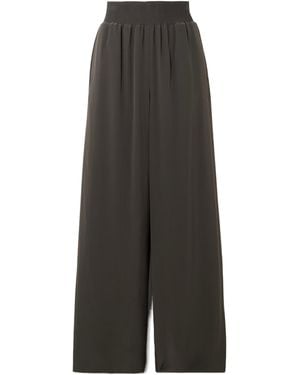 JOSEPH Nour Wide-Leg Casual Trousers - Grey