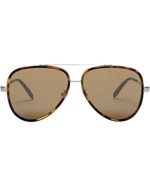 McQueen Logo Sunglasses - Metallic