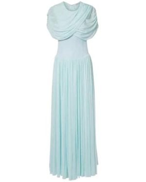 Jonathan Simkhai Draped Pleated Gown - Blue