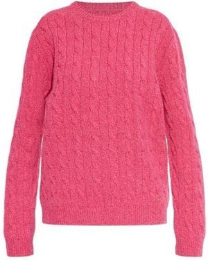 Valentino Cable-Knit Wool Sweater - Pink