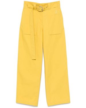 Jil Sander Belted Trousers - Yellow