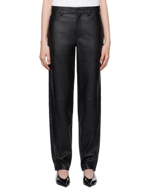 TOTEME Lambskin Five-Pocket Straight-Leg Pants - Black