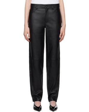 TOTEME Lambskin Five-Pocket Straight-Leg Pants - Black