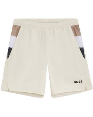BOSS Panelled Elastic-Waist Shorts - White