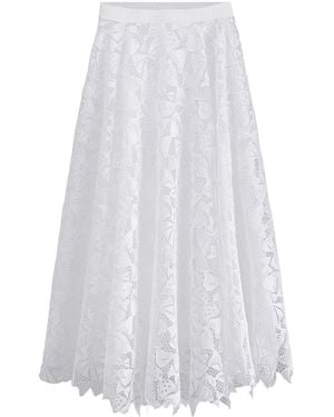 Dior Iviera Mid-Length Flared Skirt - White
