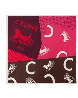 Celine Patched C Calèche Foulard, 90 - Red