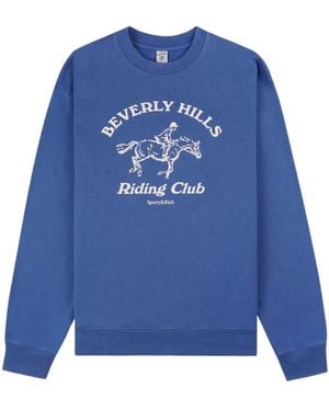 Sporty & Rich Bh Riding Club Graphic Sweatshirt - Blue