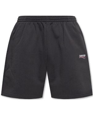Balenciaga Political Campaign Sports Shorts - Grey