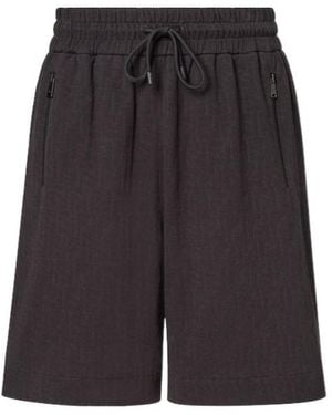 Fendi Ff Jacquard Drawstring Bermuda Shorts - Black