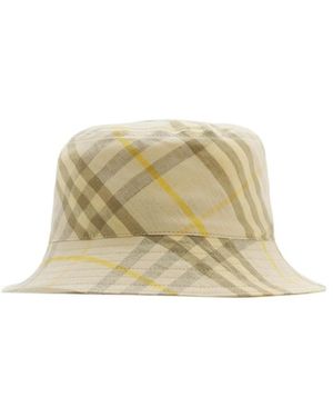 Burberry Chequered Wide-Brim Bucket Hat - Metallic