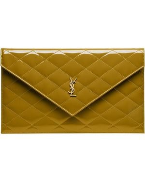 Saint Laurent Flap Clutch - Yellow