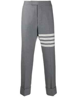 Thom Browne 4-Bar Striped Trousers - Grey