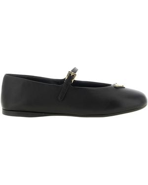 Prada Round-Toe Ballet Flats - Black