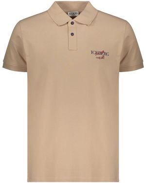 Iceberg Logo Piqué Polo Shirt - Natural