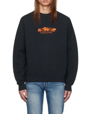 Maison Kitsuné Maison Kitsuné Outdoor Profile Fox Crewneck Sweatshirt - Black