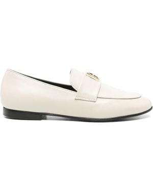 Anine Bing Logo Plaque Loafers - White