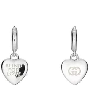 Gucci Blind For Love Hoop Earrings - White