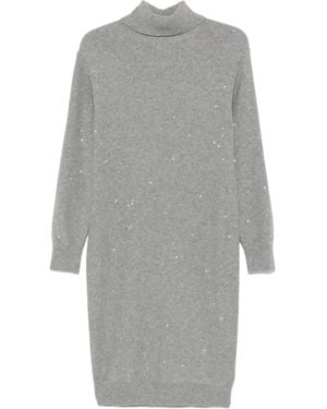 Peserico Sequinned Midi Dress - Gray