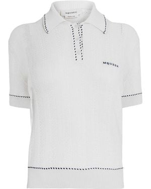 McQueen Knitted Polo Shirt - White