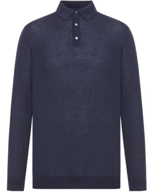 Kiton Long-Sleeved Polo Shirt - Blue