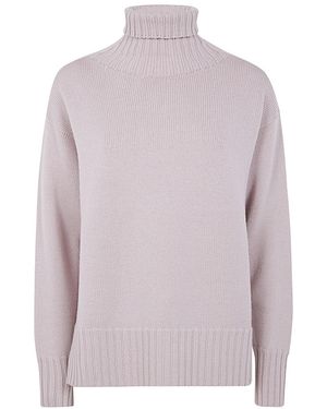 Drumohr High Neck Loose Jumper - Purple