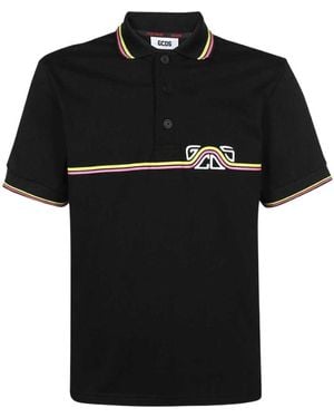 Gcds Logo Printed Polo Shirt - Black
