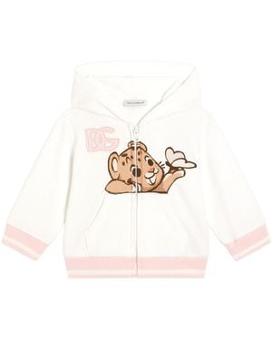 Dolce & Gabbana Leopard-Motif Hoodie - White