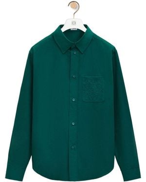 Loewe Anagram Embroidered Shirt - Green