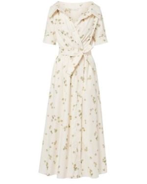 Altuzarra Lydia Floral Cotton-Blend Wrap Dress - Natural
